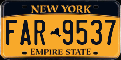 NY license plate FAR9537