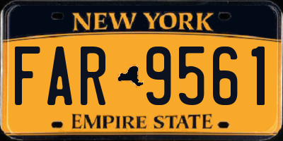 NY license plate FAR9561
