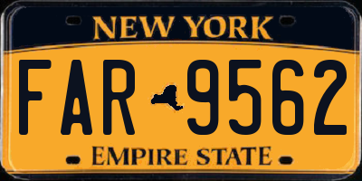 NY license plate FAR9562