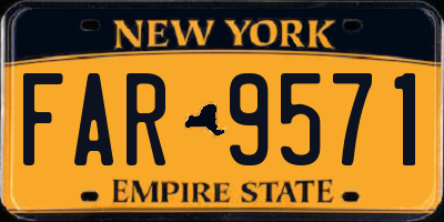 NY license plate FAR9571
