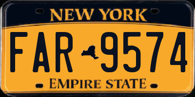 NY license plate FAR9574