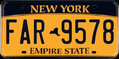 NY license plate FAR9578