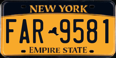 NY license plate FAR9581