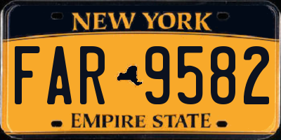 NY license plate FAR9582