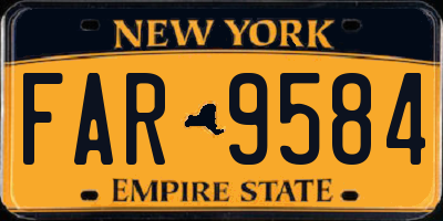 NY license plate FAR9584