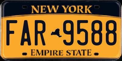 NY license plate FAR9588