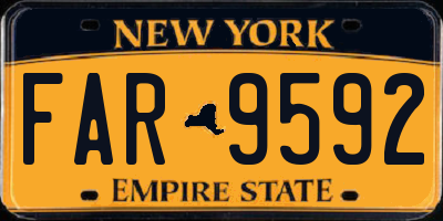 NY license plate FAR9592