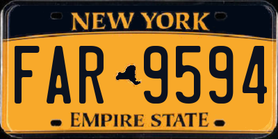 NY license plate FAR9594