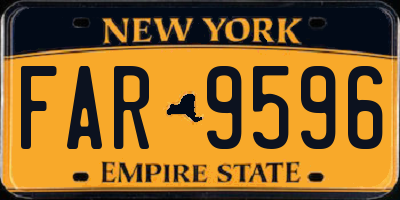 NY license plate FAR9596