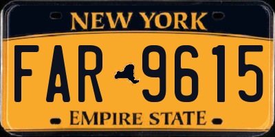 NY license plate FAR9615