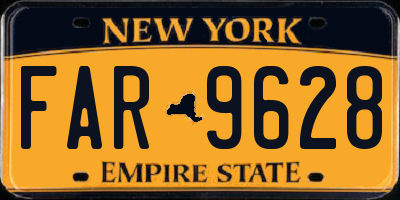 NY license plate FAR9628