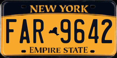 NY license plate FAR9642