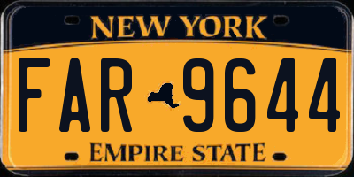 NY license plate FAR9644