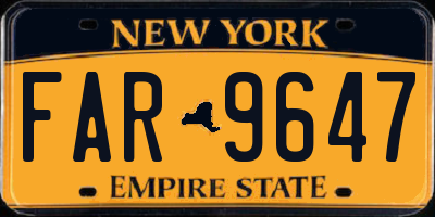 NY license plate FAR9647