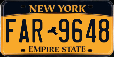 NY license plate FAR9648