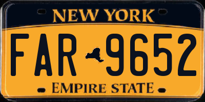 NY license plate FAR9652