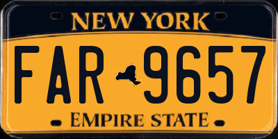 NY license plate FAR9657