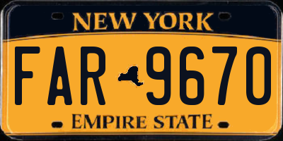 NY license plate FAR9670