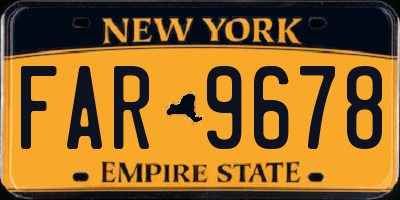 NY license plate FAR9678