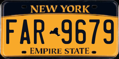 NY license plate FAR9679