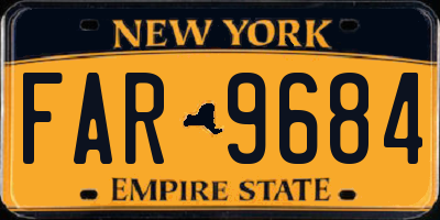 NY license plate FAR9684