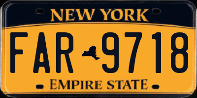 NY license plate FAR9718
