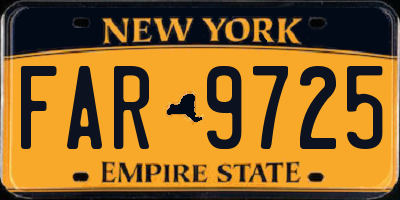 NY license plate FAR9725