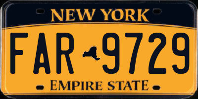 NY license plate FAR9729