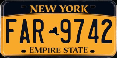 NY license plate FAR9742