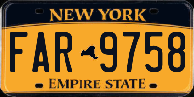 NY license plate FAR9758