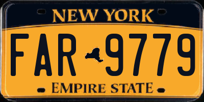 NY license plate FAR9779