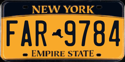 NY license plate FAR9784