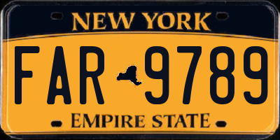 NY license plate FAR9789