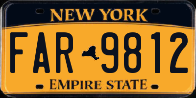 NY license plate FAR9812