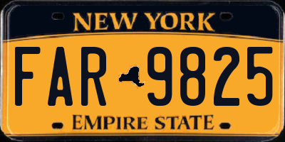 NY license plate FAR9825