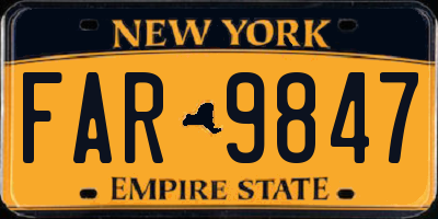 NY license plate FAR9847