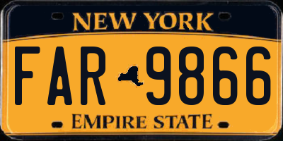 NY license plate FAR9866