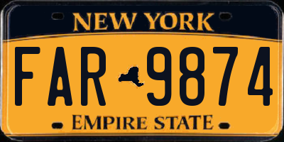 NY license plate FAR9874