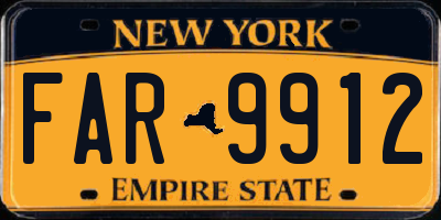 NY license plate FAR9912