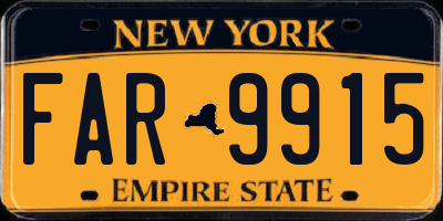 NY license plate FAR9915