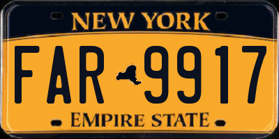 NY license plate FAR9917