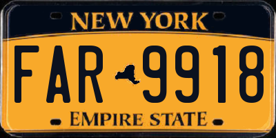 NY license plate FAR9918