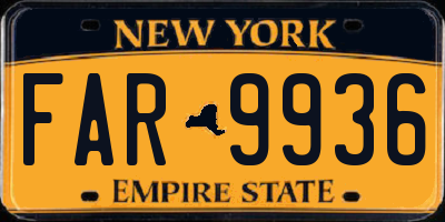 NY license plate FAR9936