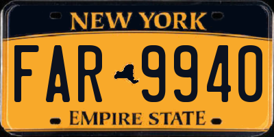 NY license plate FAR9940