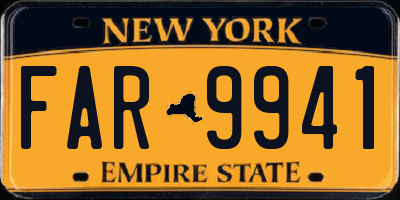 NY license plate FAR9941