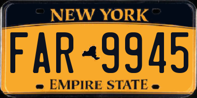 NY license plate FAR9945