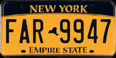 NY license plate FAR9947