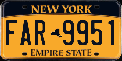 NY license plate FAR9951
