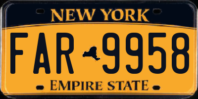 NY license plate FAR9958
