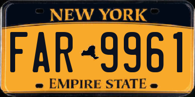 NY license plate FAR9961